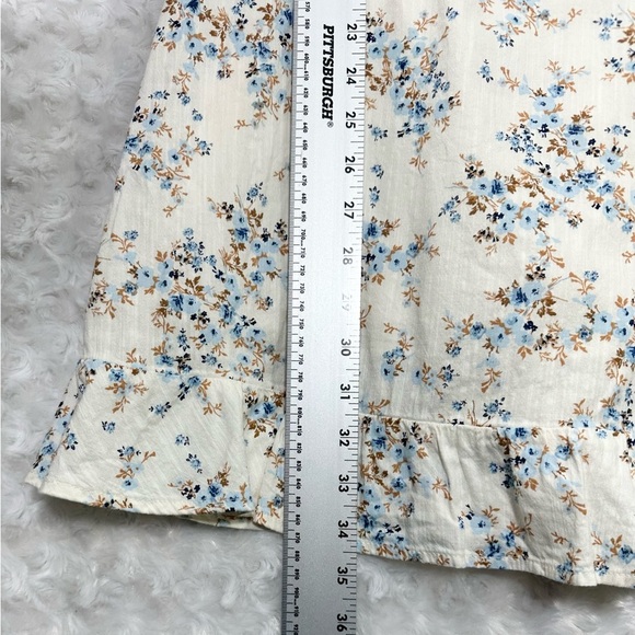 Old Navy Womens M Cream & Blue Floral Print Mini Fit & Flare Sleeveless Sundress - Picture 6 of 8